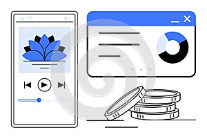 Digital Media Streaming and Analytics with Financial Integration Concept