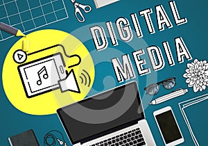 Digital Media Technology Devices Graphic Concept