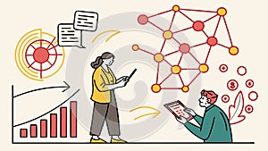 Digital mesh network and data connection concept, vector design Generative AI