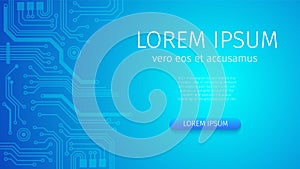 Digital Microcircuits Technology Banner Background