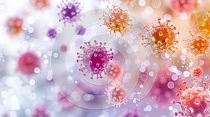 Digital Microcosm: Microstock Art Featuring Vibrant Virus Imagery