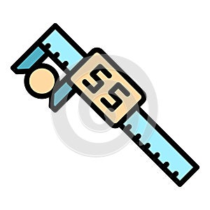 Digital micrometer construction icon vector flat