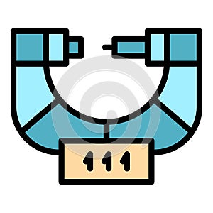 Digital micrometer equipment icon vector flat