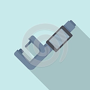 Digital micrometer icon flat vector. Vernier caliper