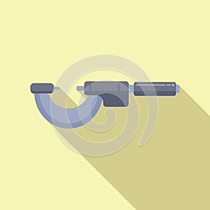 Digital micrometer tool icon flat vector. Vernier scale
