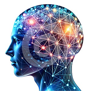 Digital mind abstract neural network concept