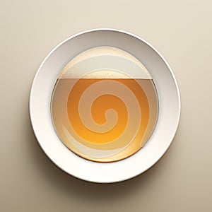 Digital Minimalism: Ultra Detailed Ale On Plate With Layered Translucency photo