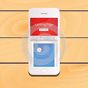 Digital mobile phone device with Landing Page screen