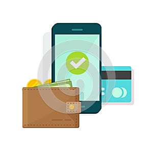 Digital mobile wallet vector illustration icon photo
