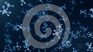 Digital molecules, atoms bacground. Grid structure, connection lines and dots. Molecule chemistry of connection lines