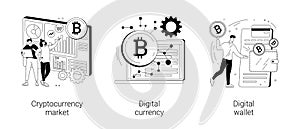 Digital money abstract concept vector illustrations.