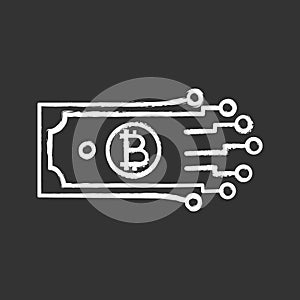 Digital money chalk icon