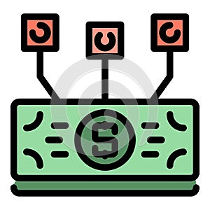 Digital money icon color outline vector