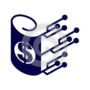 Digital money investment technology world logo Icon Illustration Brand Identity