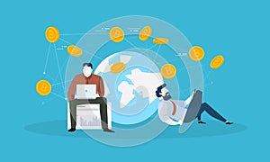 Digital money market. photo