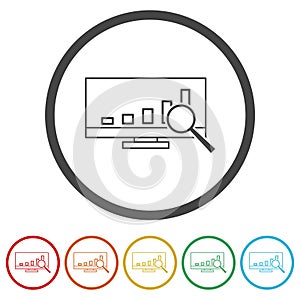 Digital Monitoring icon. Set icons in color circle buttons