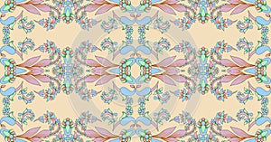 Digital Motif Flower border. Paisleys, Baroques, and ornaments digital motifs for decoration.