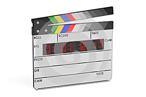 Digital movie clapper board, 3D rendering
