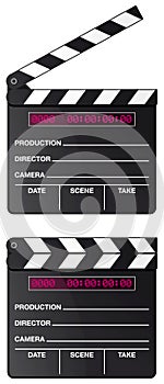Digital movie clapper board isolated