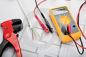 Digital Multimeter On Blueprint