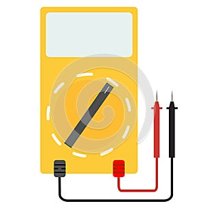 Digital multimeter. electrical measuring instrument on white