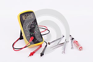 Digital multimeter and hand tools