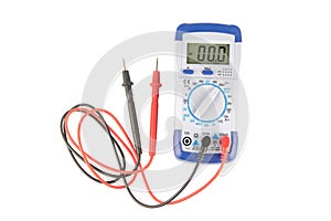 Digital multimeter isolated on white background with clipping path