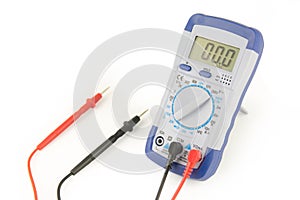 Digital multimeter isolated on white background with clipping path