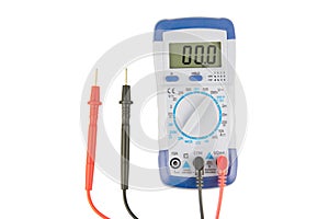 Digital multimeter isolated on white background with clipping path