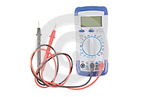 Digital multimeter isolated on white background with clipping path