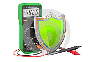 Digital multimeter with shield, 3D rendering