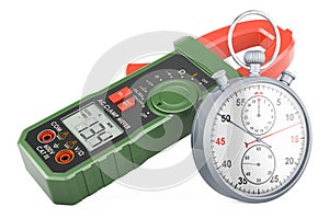 Digital multimeter with stopwatch, 3D rendering
