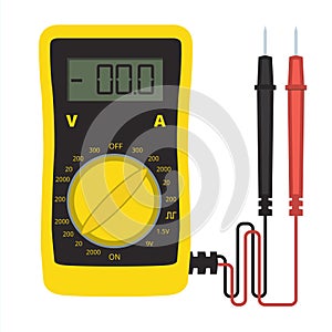 Digital multimeter vector icon. Electrical multitester