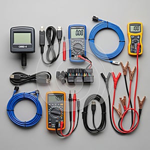 Digital multimeters display numerical data while the cables are