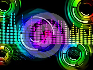 Digital Music Beats Background Means Electronic Music Or Sound F