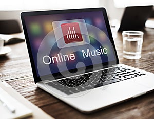 Digital Music Streaming Multimedia Entertainment Online Concept