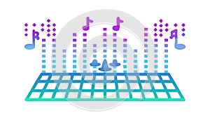 Digital Music Visualization: Dynamic Sound Waves Audio, vector design Generative AI