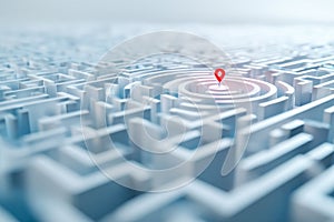 Digital navigation pinpoint in a complex maze