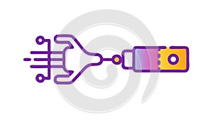 Digital Nerve Connection Vector, Neural Network Technology, vector design Generative AI