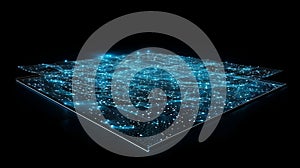 Digital Network Abstract Background, Glowing Connection Points