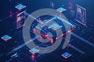 Digital network architecture highlights integration of computing and data processing technologies