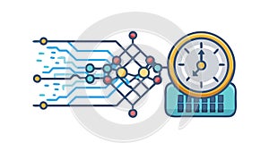 Digital Network Circuit Blockchain, vector design Generative AI