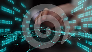 Digital Network Concept with Abstract Data Visualization and Futuristic Technology Elements Representing Connectivity