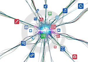 Digital network connected brain