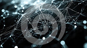 Digital network connecting data dots in abstract space