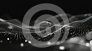 Digital network connecting data points in abstract cyberspace