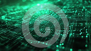 Digital network connecting data points in abstract cyberspace