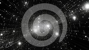 Digital network connecting data points in abstract space