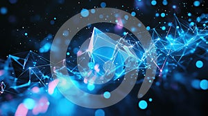 Digital network connecting data points in an abstract structure