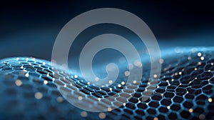 Digital network connecting data points in abstract technology grid